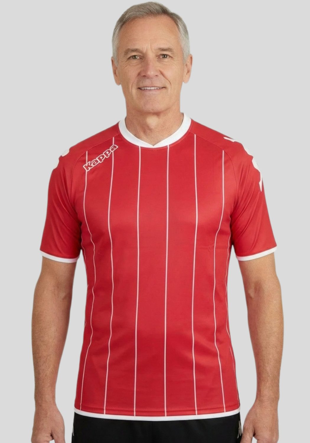 Kappa Fußballtrikot Arezzo Trikot Sportshirt mit Längsstreifen und Kontrasteinfassungen