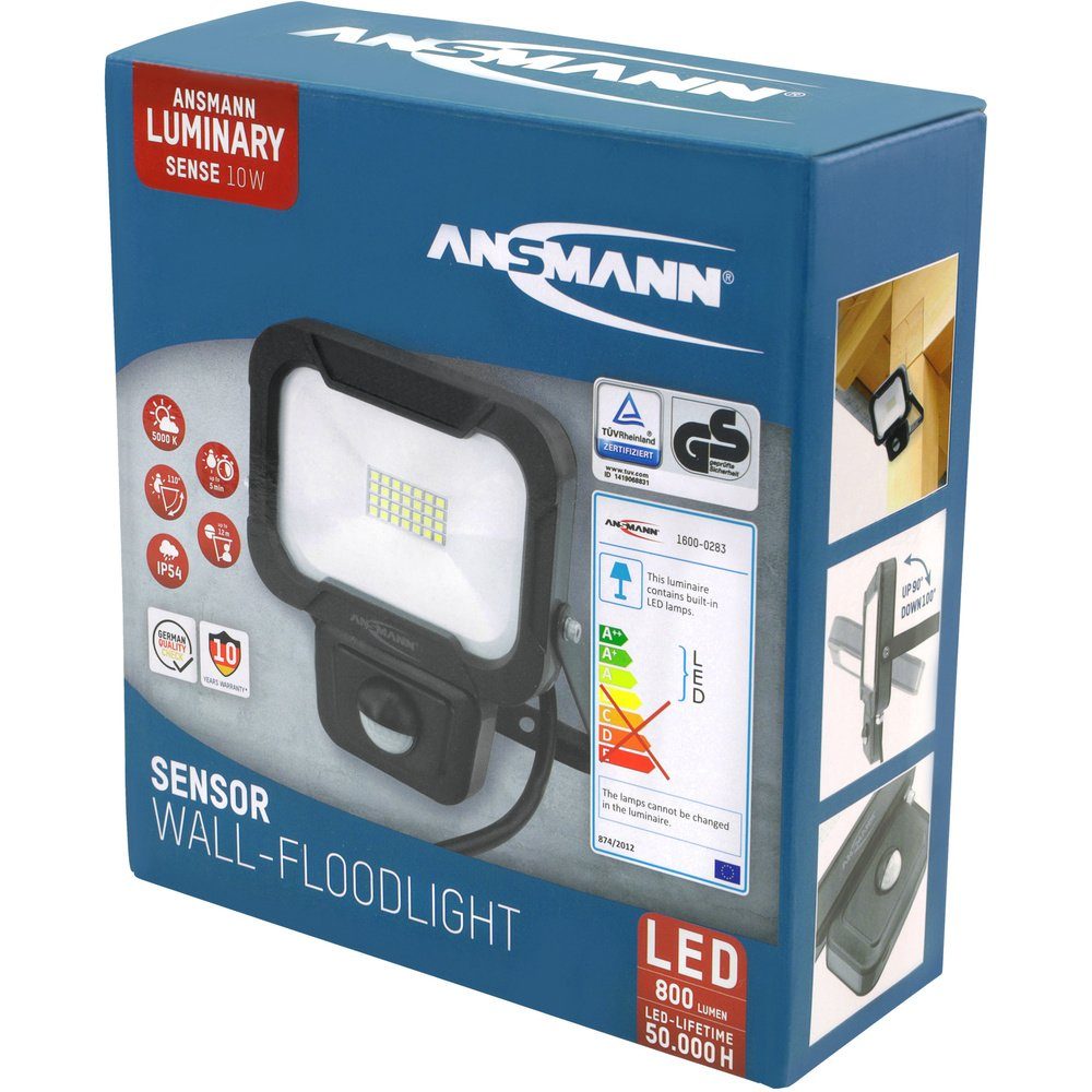 G) Neutral - F (A ANSMANN® EEK: LED-Wandstrahler LED Flutlichtstrahler Ansmann 1600-0283 10 WFL800S W