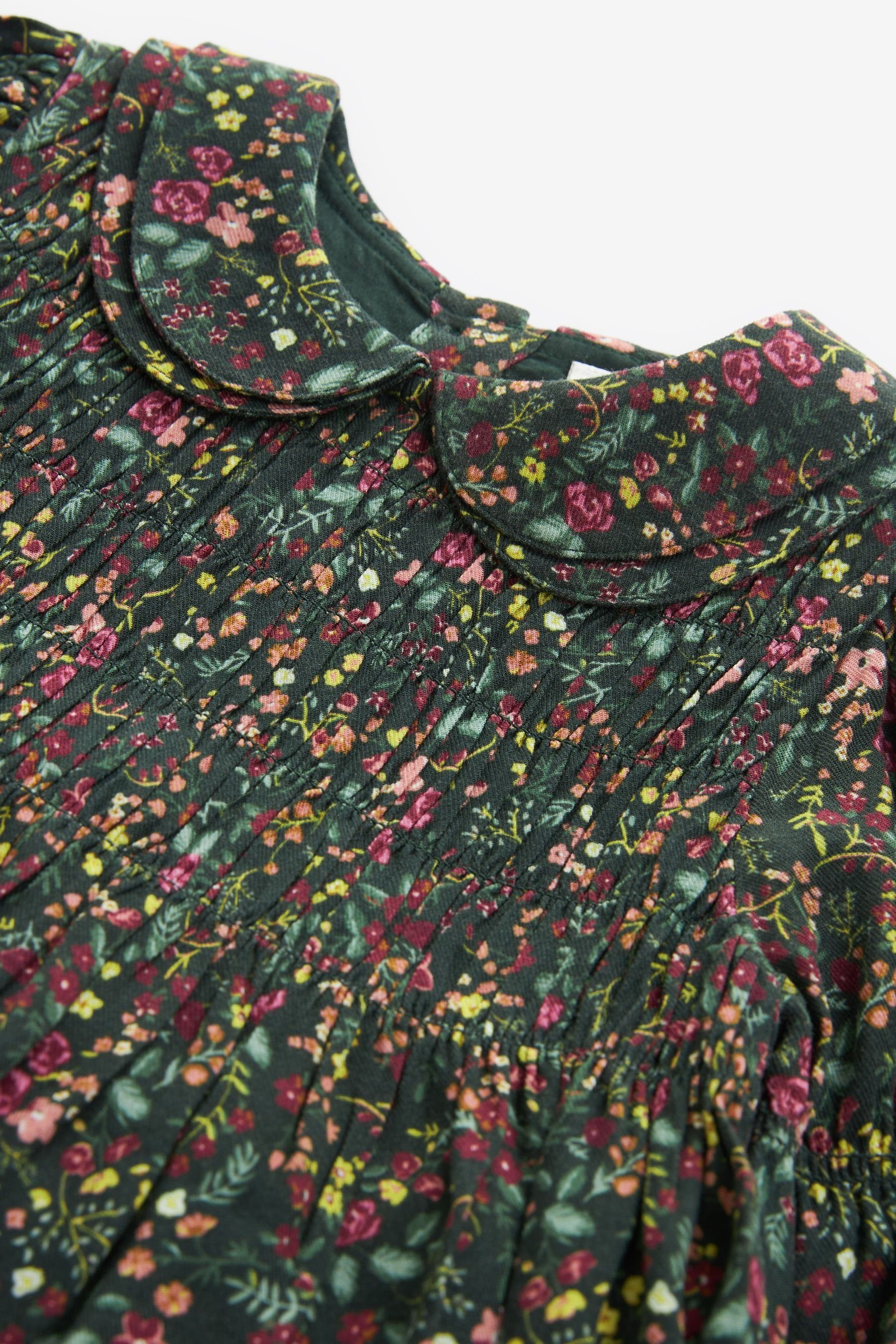 Next Smokkleid Gesmoktes Kleid mit Print (1-tlg)