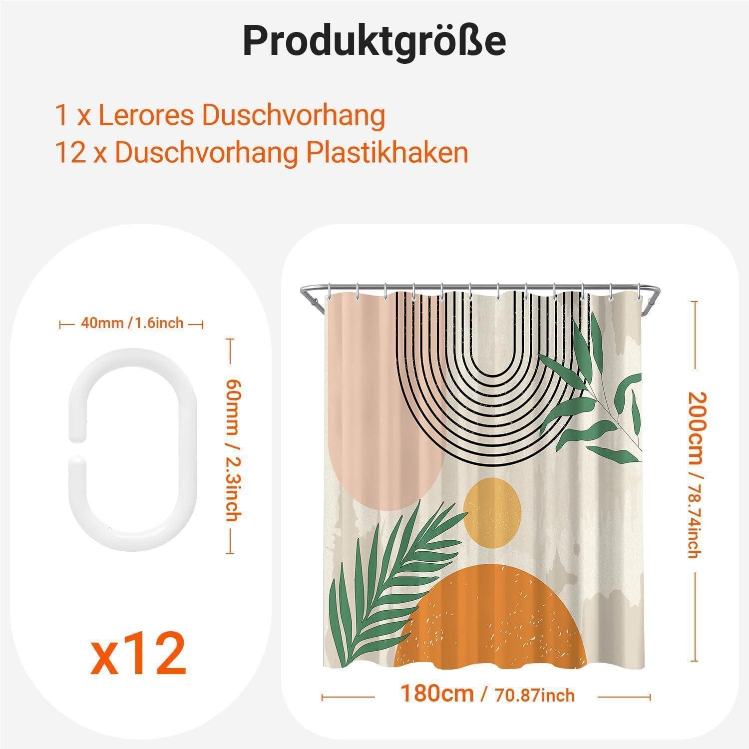 LuxusKollektion Duschvorhang Duschvorhang 180x200 Boho Boho Style H200 x B180 cm (1er Pack)