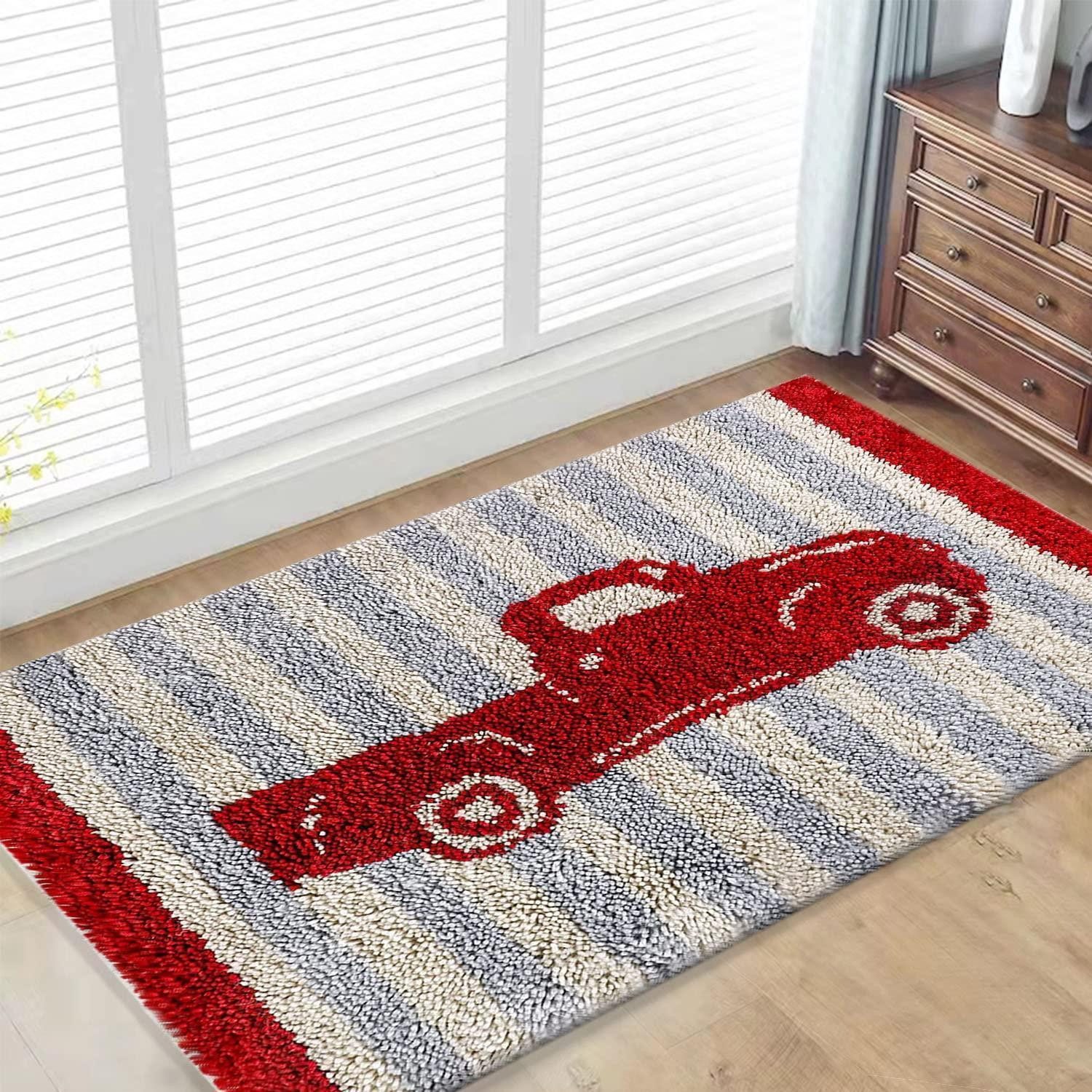 LuxusKollektion Kreativset Knüpfteppich 80x55cm Auto
