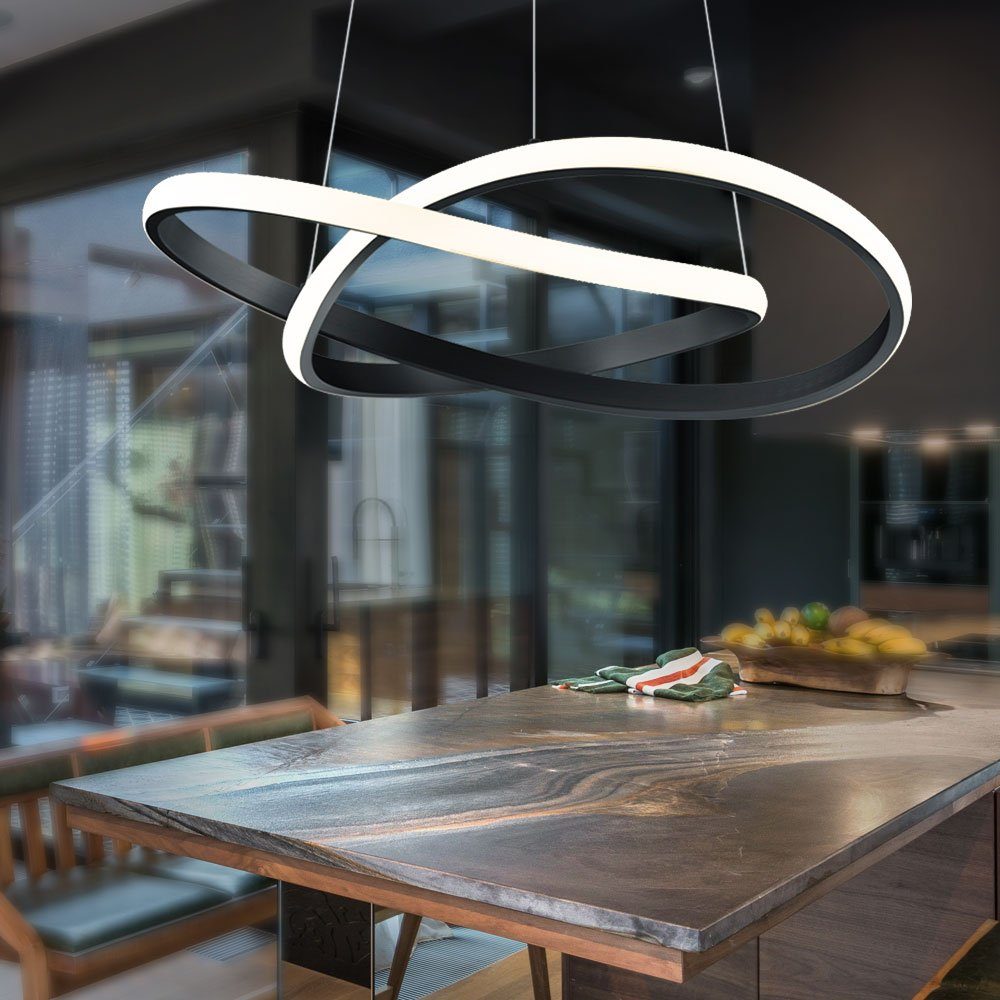 Reality Leuchten LED Pendelleuchte, LED-Leuchtmittel fest verbaut, Warmweiß, LED Design Hänge Decken Lampe Wohn Ess Zimmer Pendel Leuchte DIMMBAR