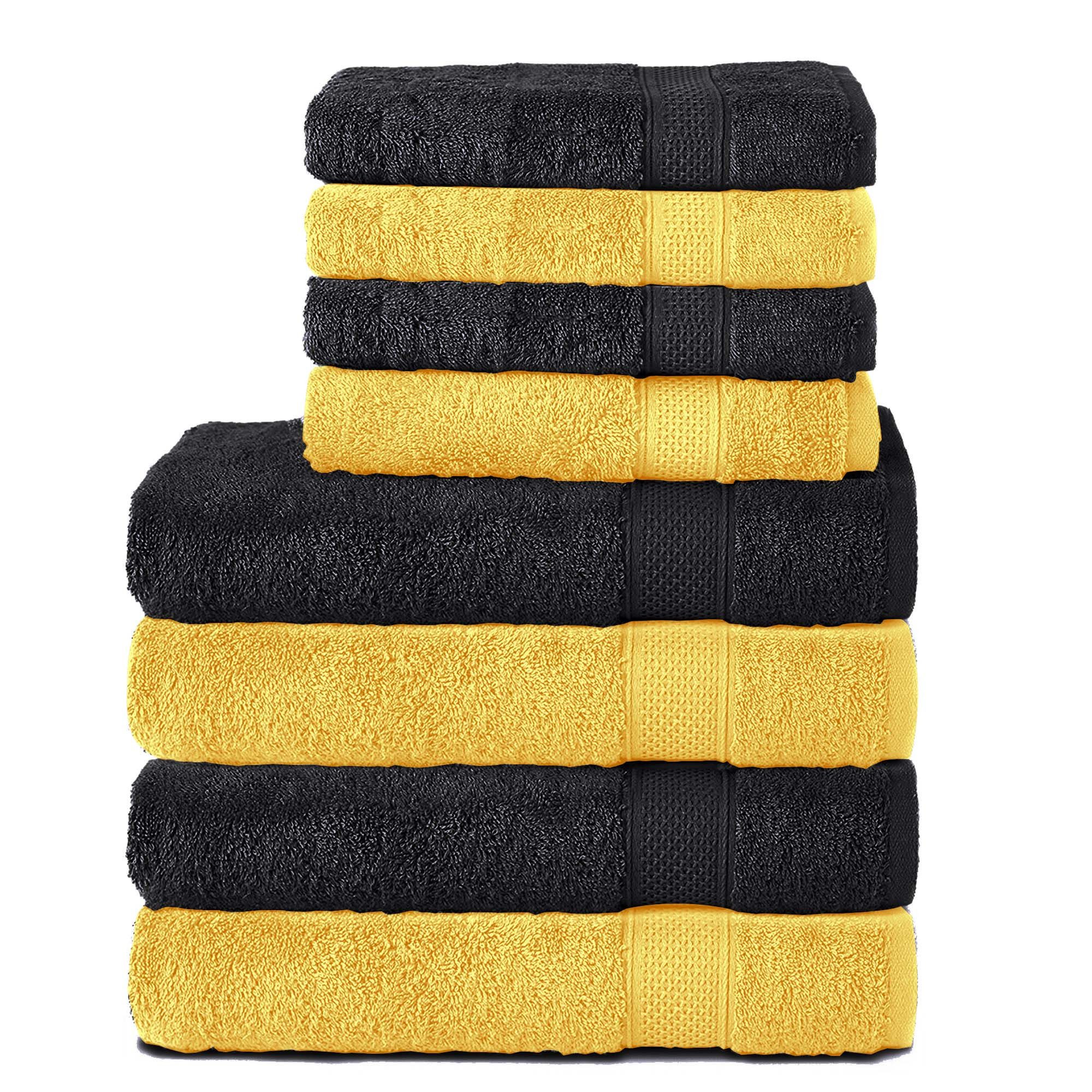 Komfortec Handtuch Set aus 100% Baumwolle, 4 Handtücher 50x100 cm und 4 Bad günstig online kaufen