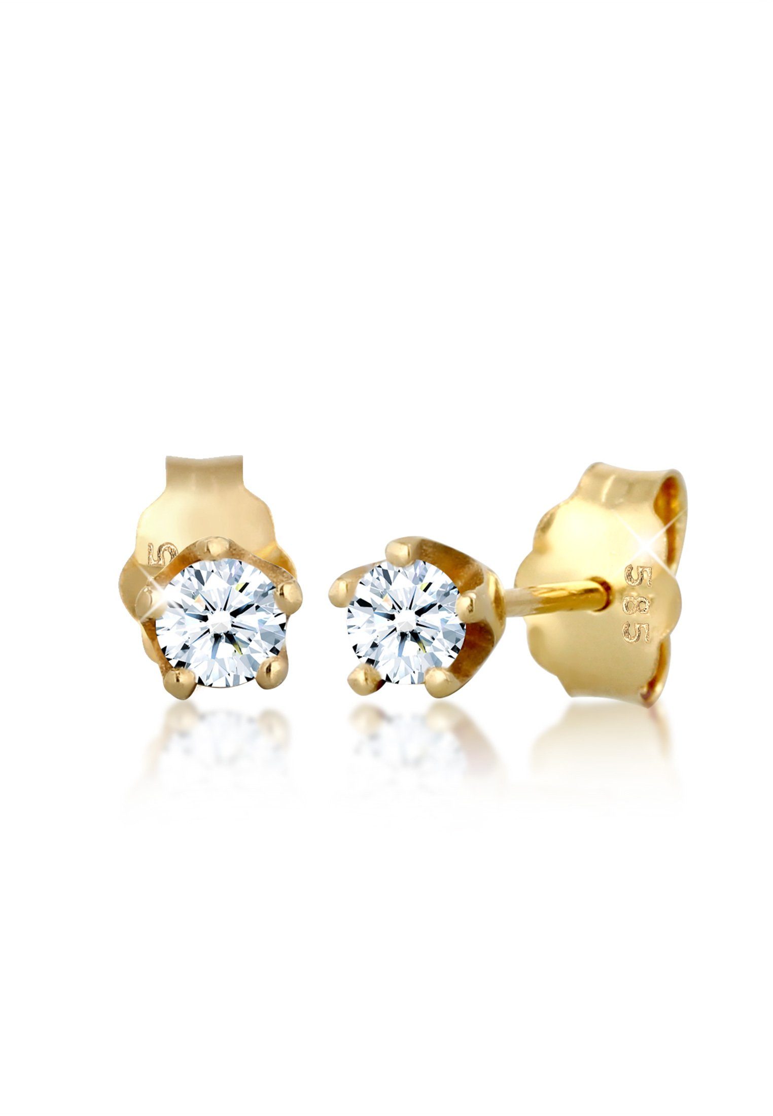 Paar Ohrstecker Ohrstecker Diamant Brillantschliff (0.022 ct) 585 Gelbgold