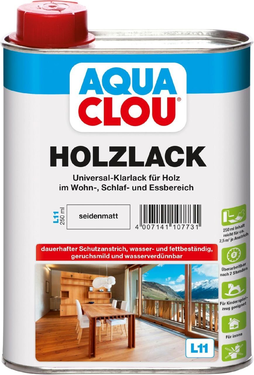 Aqua Clou 250 Aqua ml Holzlack L11 seidenmatt Holzlack Clou