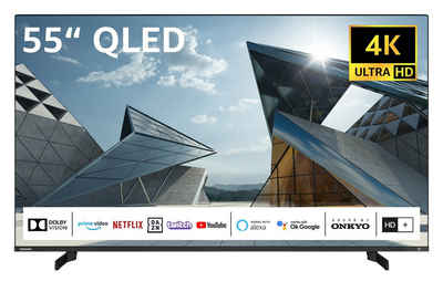 Toshiba 55QL5D63DAY QLED-Fernseher (139 cm/55 Zoll, 4K Ultra HD, Smart TV, HDR Dolby Vision, Triple-Tuner, Sound by Onkyo - Inkl. 6 Monate HD)