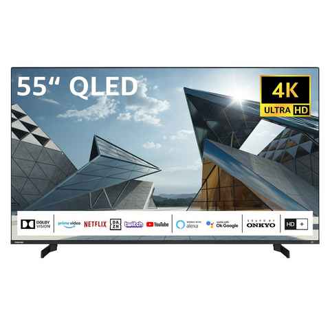 Toshiba 55QL5D63DAY QLED-Fernseher (139 cm/55 Zoll, 4K Ultra HD, Smart TV, HDR Dolby Vision, Triple-Tuner, Sound by Onkyo - Inkl. 6 Monate HD)