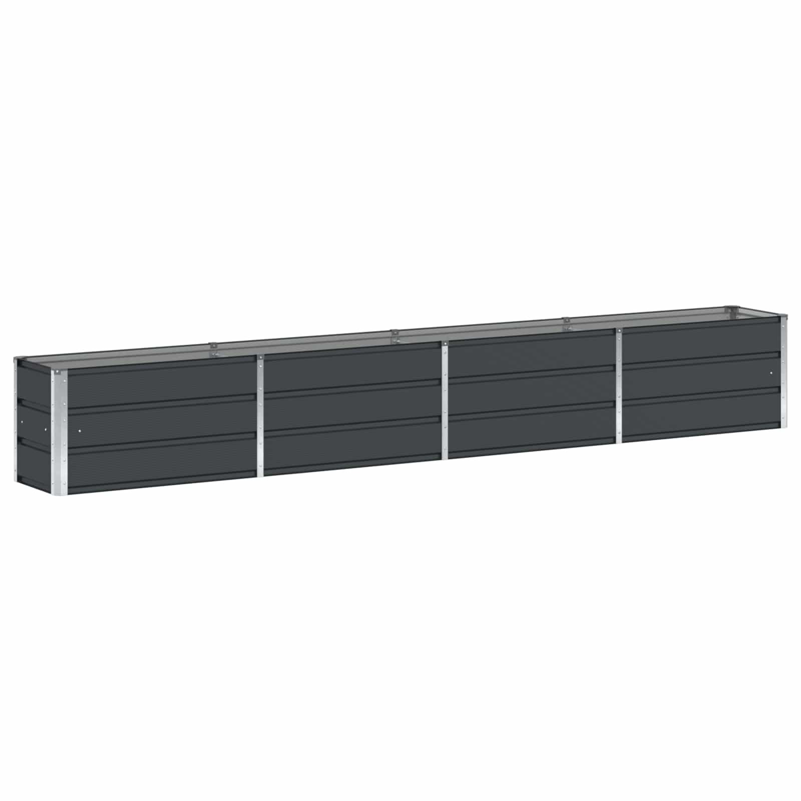 vidaXL Blumentopf Pflanzkübel Anthrazit 320 x 40 x 45 cm Stahl (1 St)