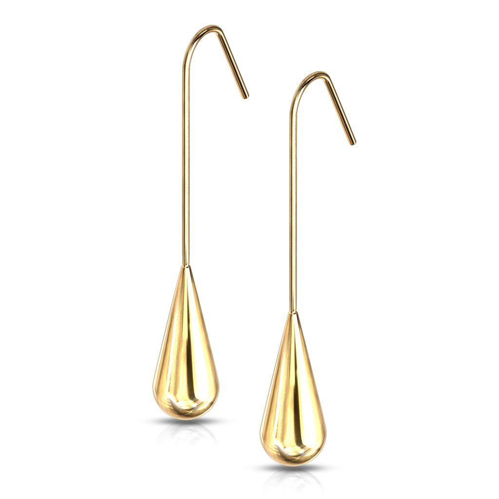 BUNGSA Ohrring-Set Ohrhänger Tropfen aus Edelstahl Damen (1 Paar (2 Stück), 2-tlg), Ohrschmuck Ohrringe gold