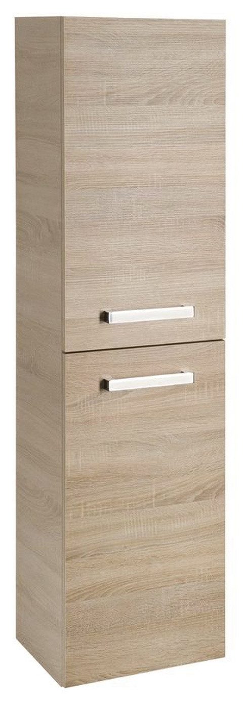 Aqualine Seitenschrank VEGA Höher Schrank mit Wäschekorb 40x150x31cm, Platineiche Aqualine-VG960