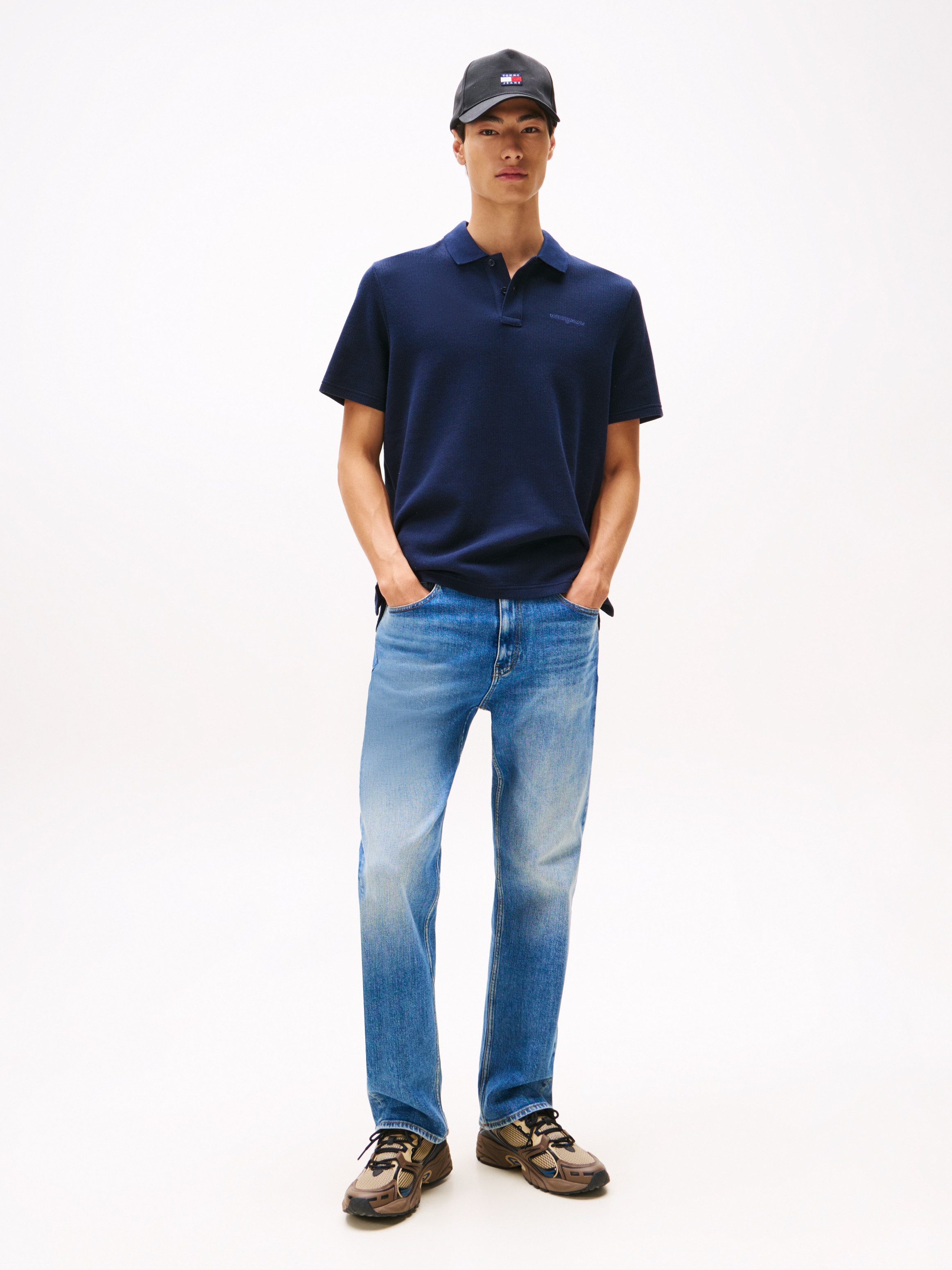 Tommy Jeans Poloshirt TJM WAFFLE SCRIPT regular fit, mit Struktur, Polokragen