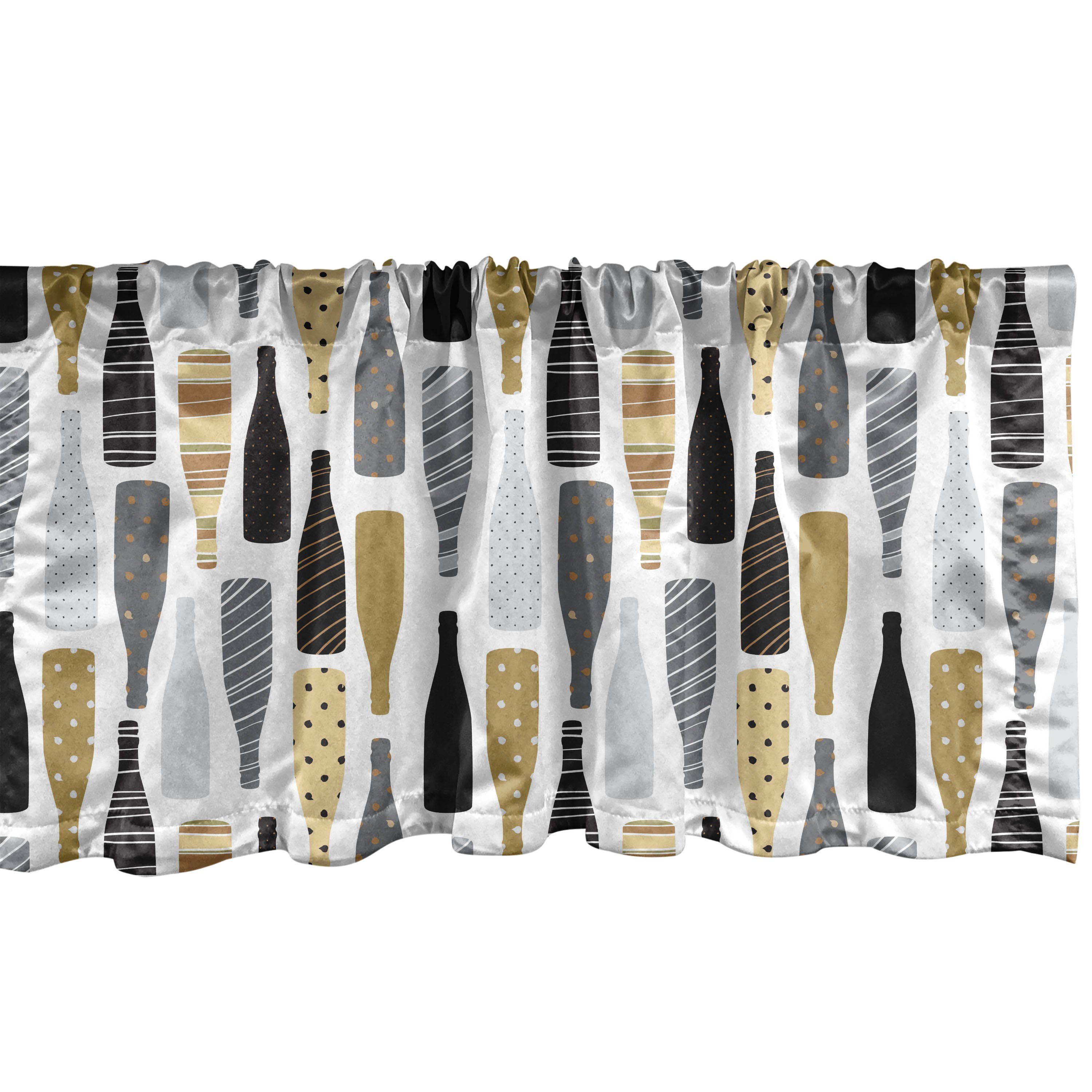 Scheibengardine Vorhang Volant für Küche Schlafzimmer Dekor mit Stangentasche, Abakuhaus, Microfaser, Abstrakte Kunst Zier Champagne