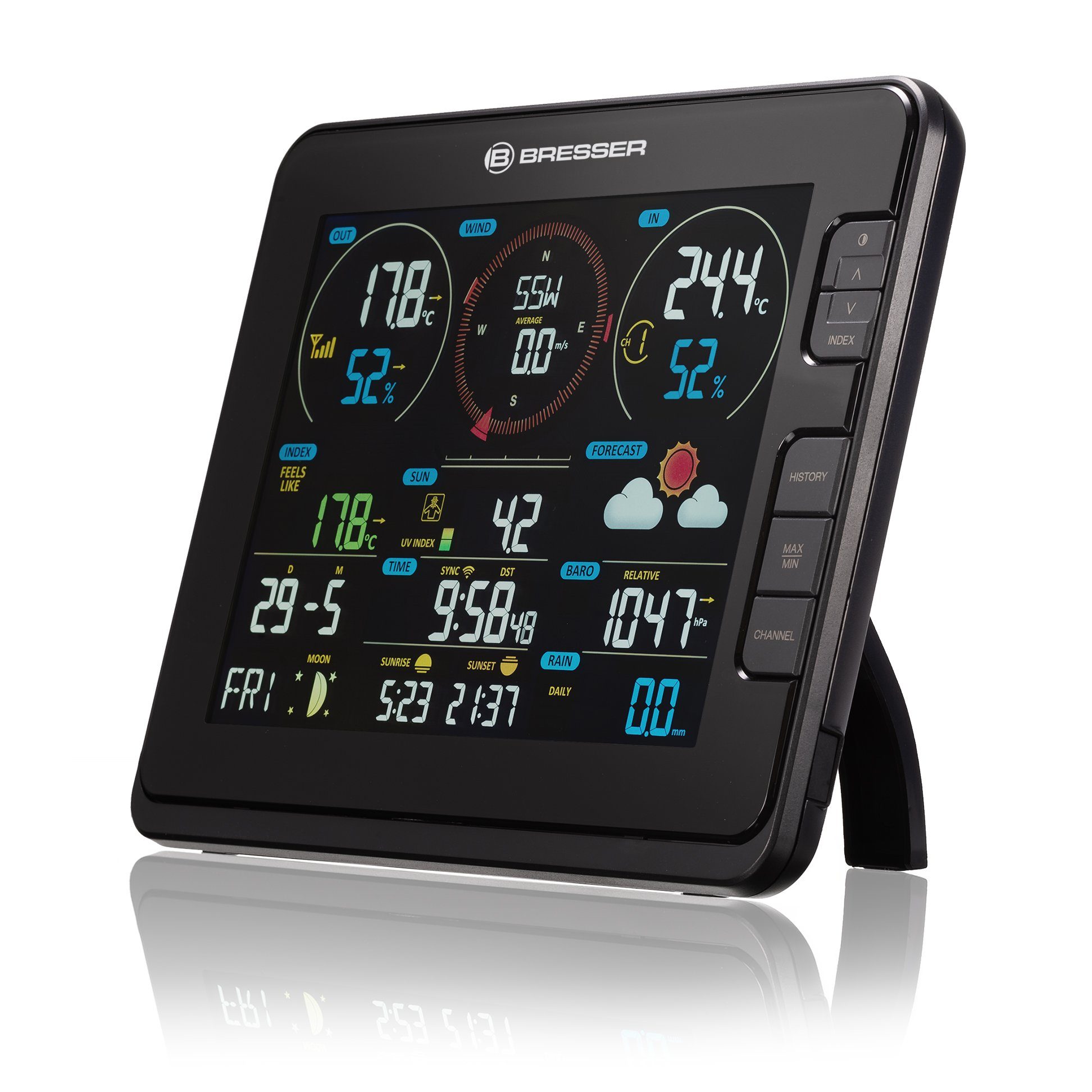 BRESSER BRESSER Profi-WLAN-Wetterstation 7-in-1 mit 2 Basisstationen, Lichtin… Wetterstation