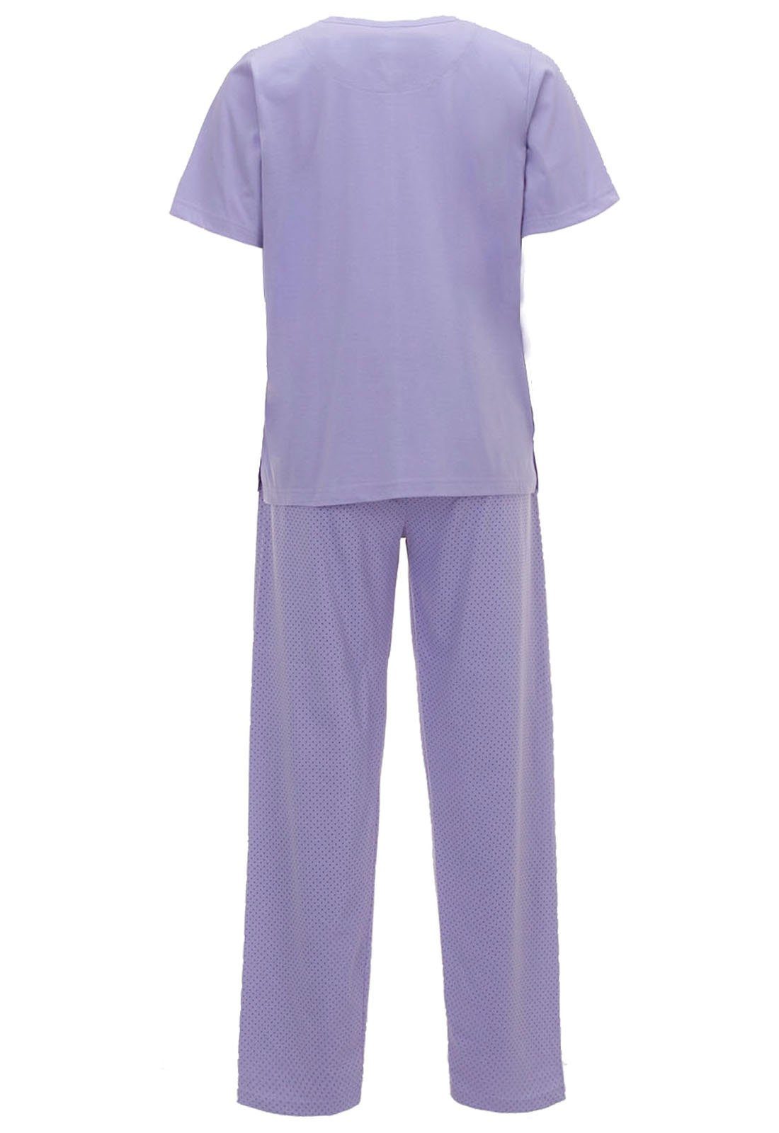 zeitlos Schlafanzug Pyjama Set Kurzarm - Uni Punkte günstig online kaufen