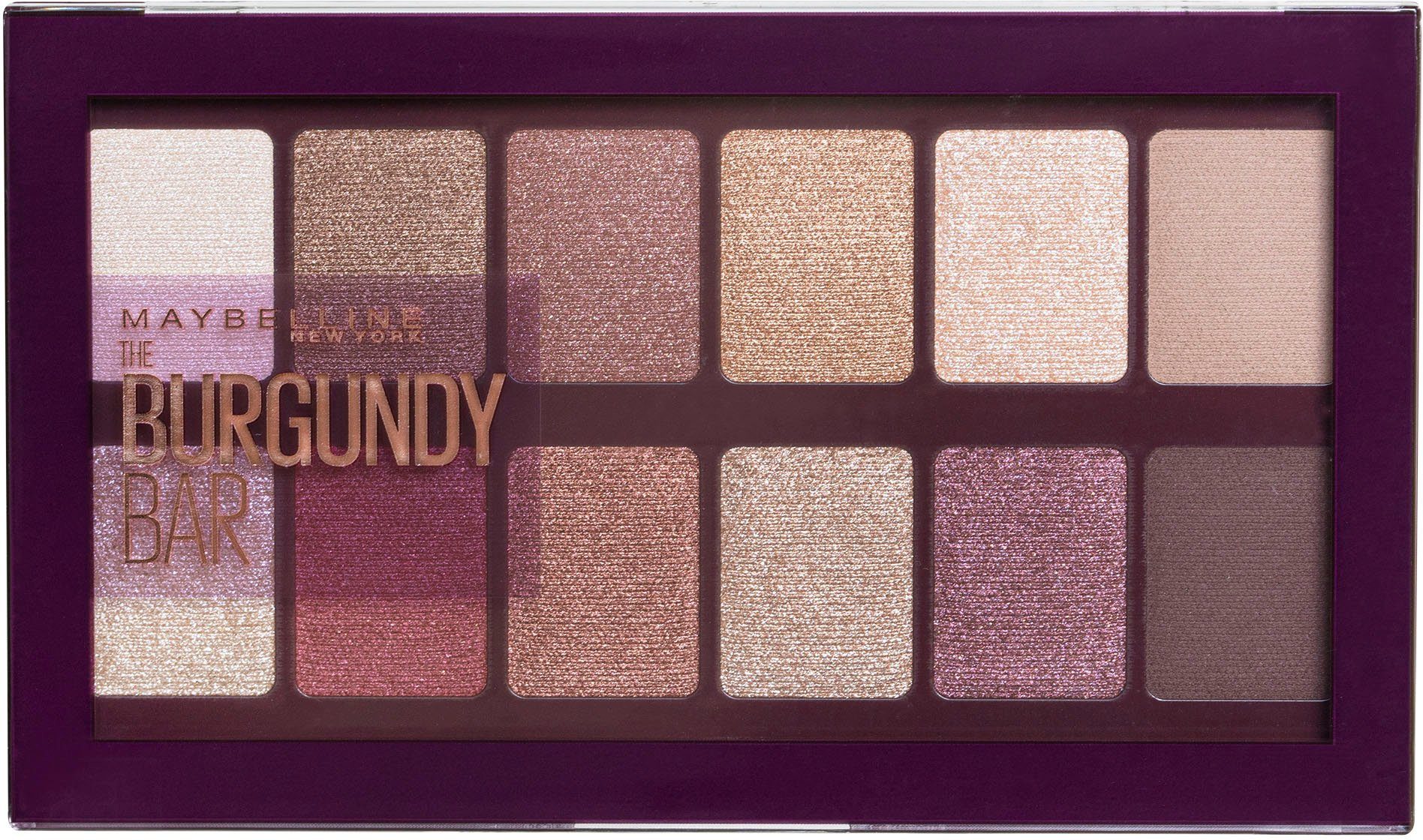 MAYBELLINE NEW YORK Lidschatten THE BURGUNDY BAR, mit schimmernden Burgunder-Tönen