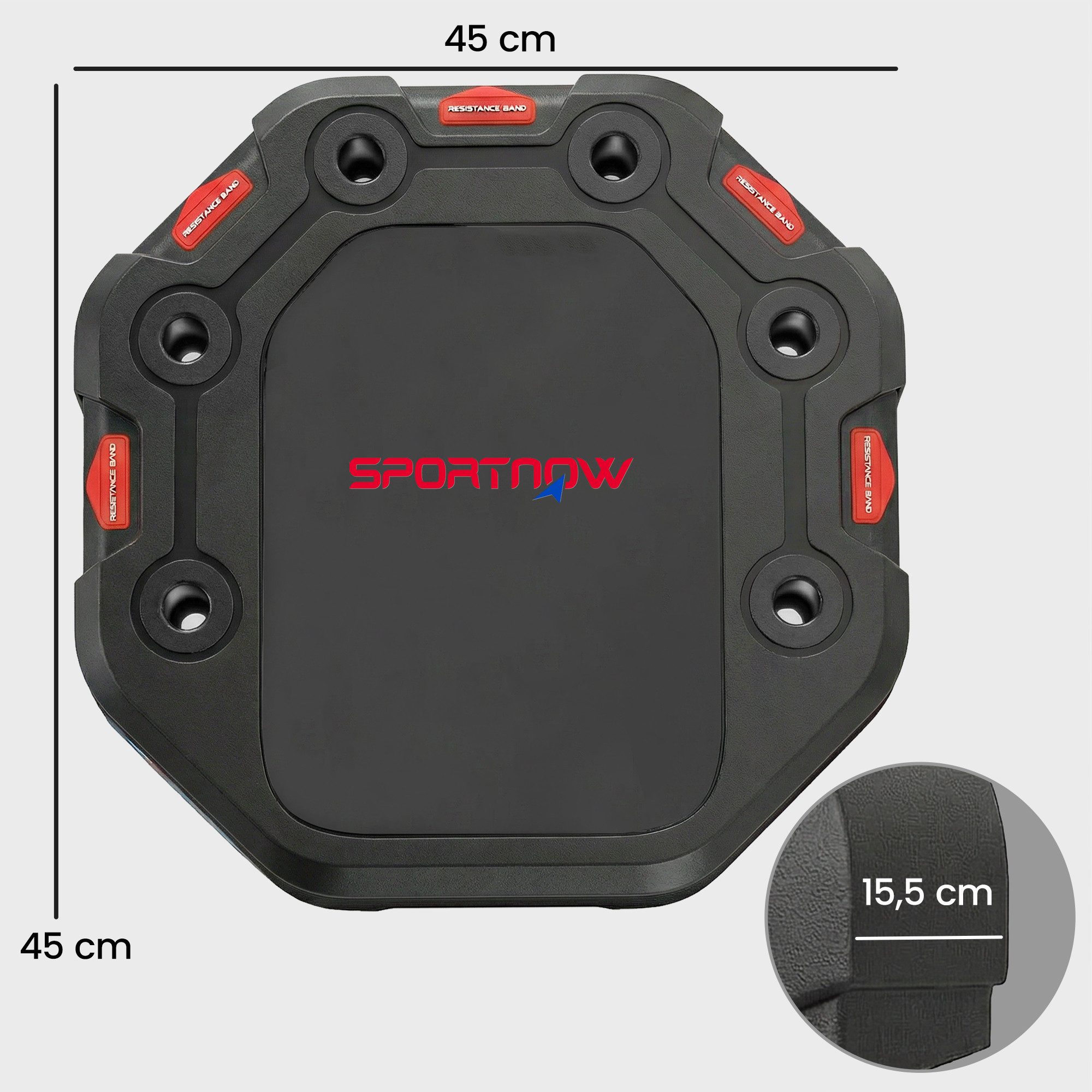 SPORTNOW Liegestützgriffe mit Widerstandsbändern, Rollen, Türanker (Push Up Board, 12-St., Liegestützbrett), für Zuhause Home Gym