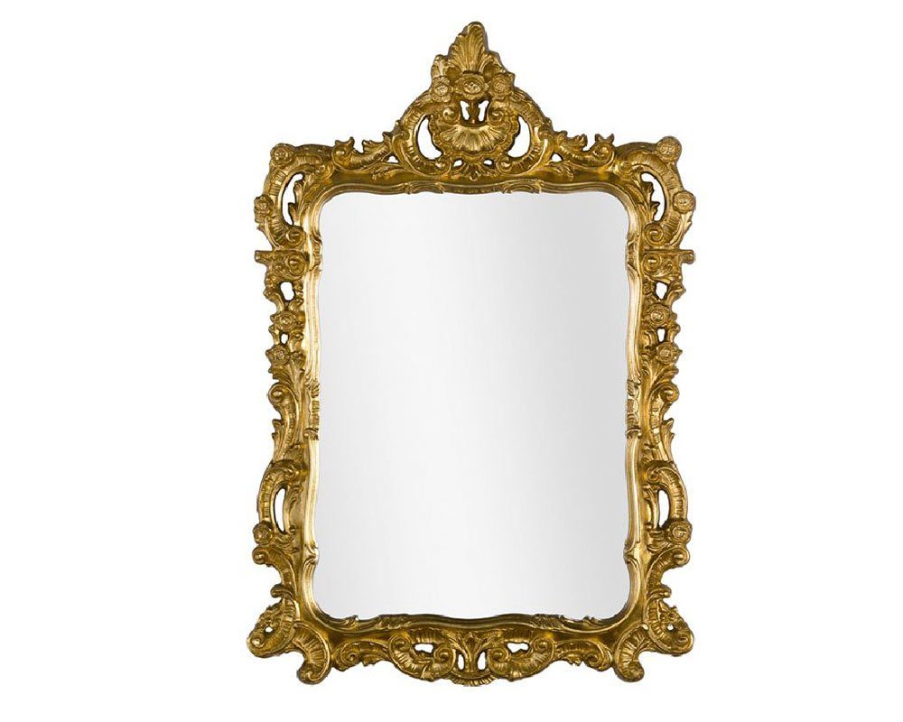 ASR Rahmendesign Barockspiegel Ludwigsstadt, 70×106 cm, Blattgold, Зеркало glatt, Konturierter, perforierter Rahmen, handvergoldet