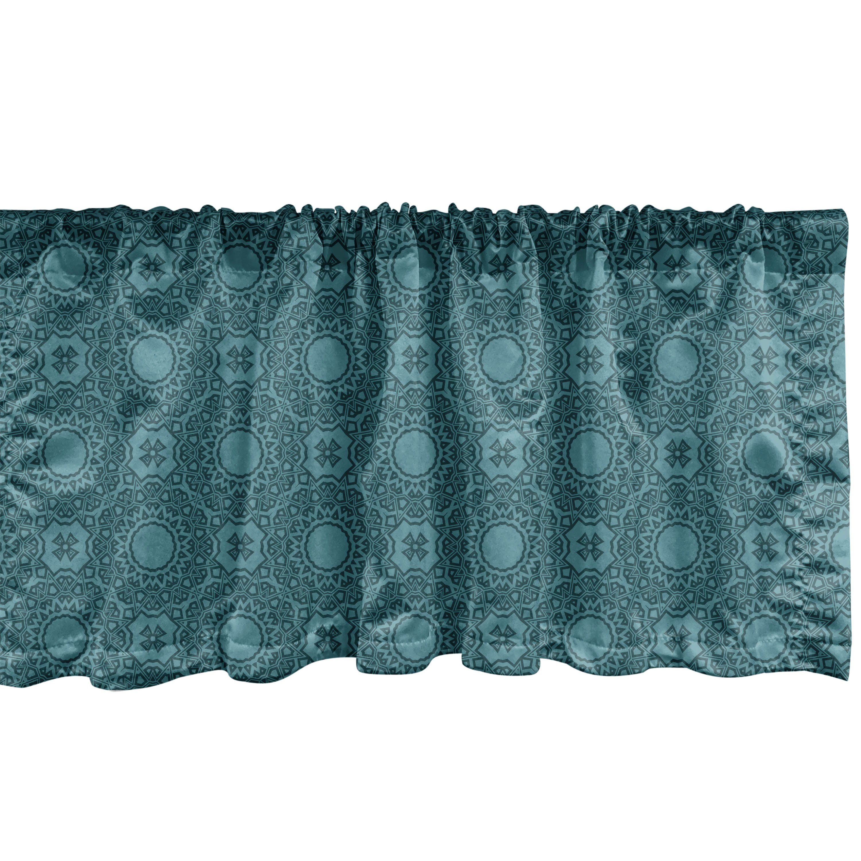 Scheibengardine Vorhang Volant Abakuhaus, mit Dekor Microfaser, Küche Schlafzimmer Stangentasche, orientalisch für Gitter Details