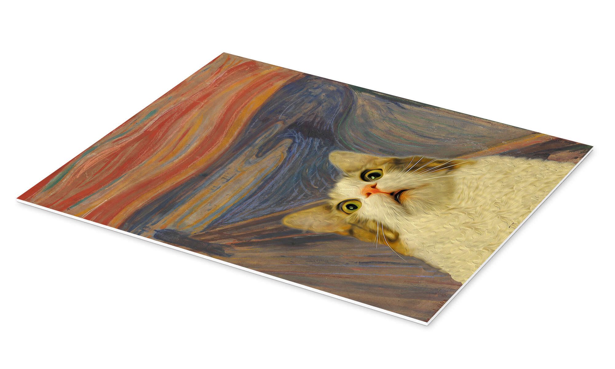 Posterlounge Wandbild Der Schrei - Katze III, Artelele, erhältlich als Poster, Leinwandbild, Wandsticker oder Acrylglasbild