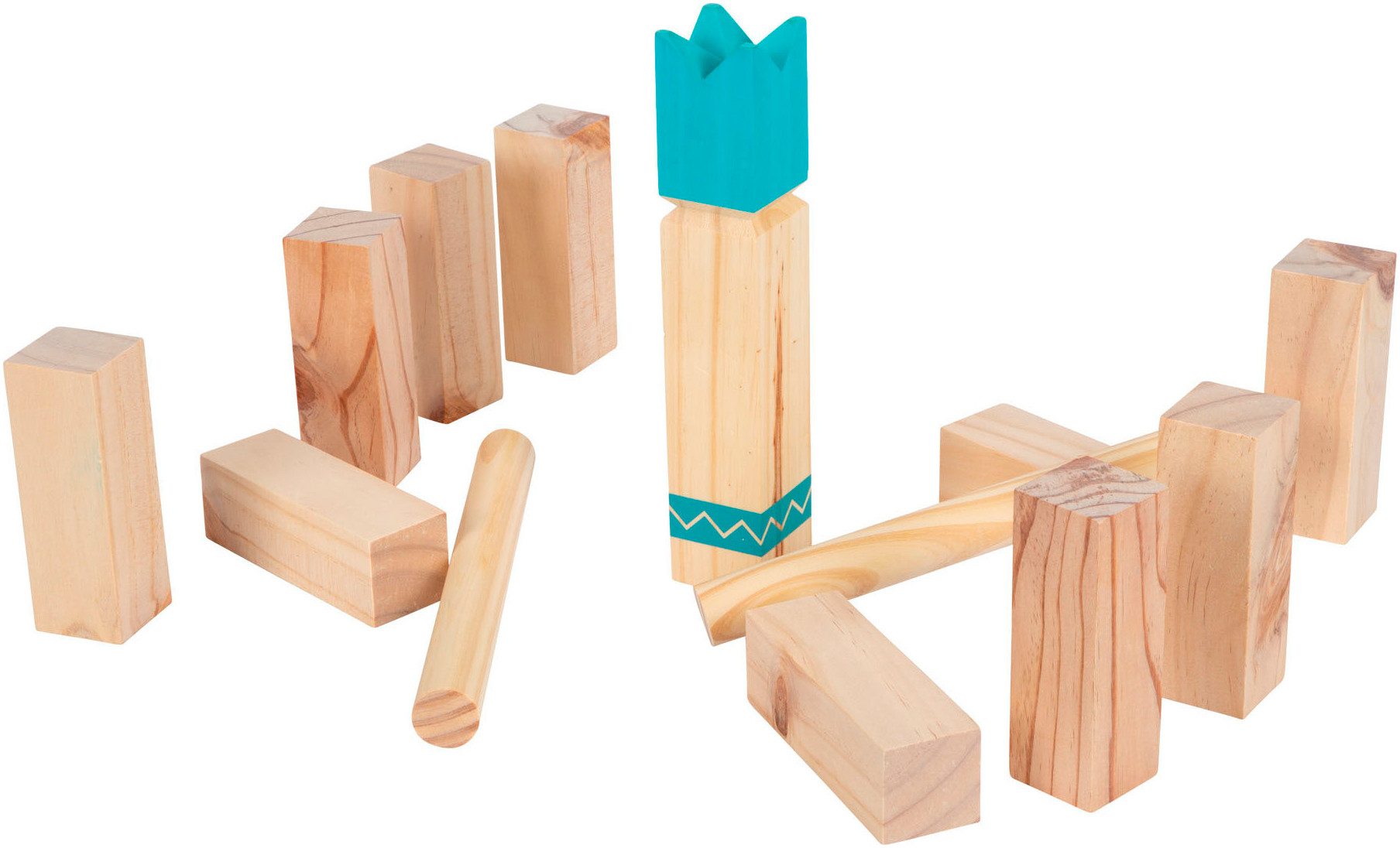 Small Foot Spiel, Kinderspiel Wikingerspiel Kubb kompakt, Active, inkl. Transporttasche