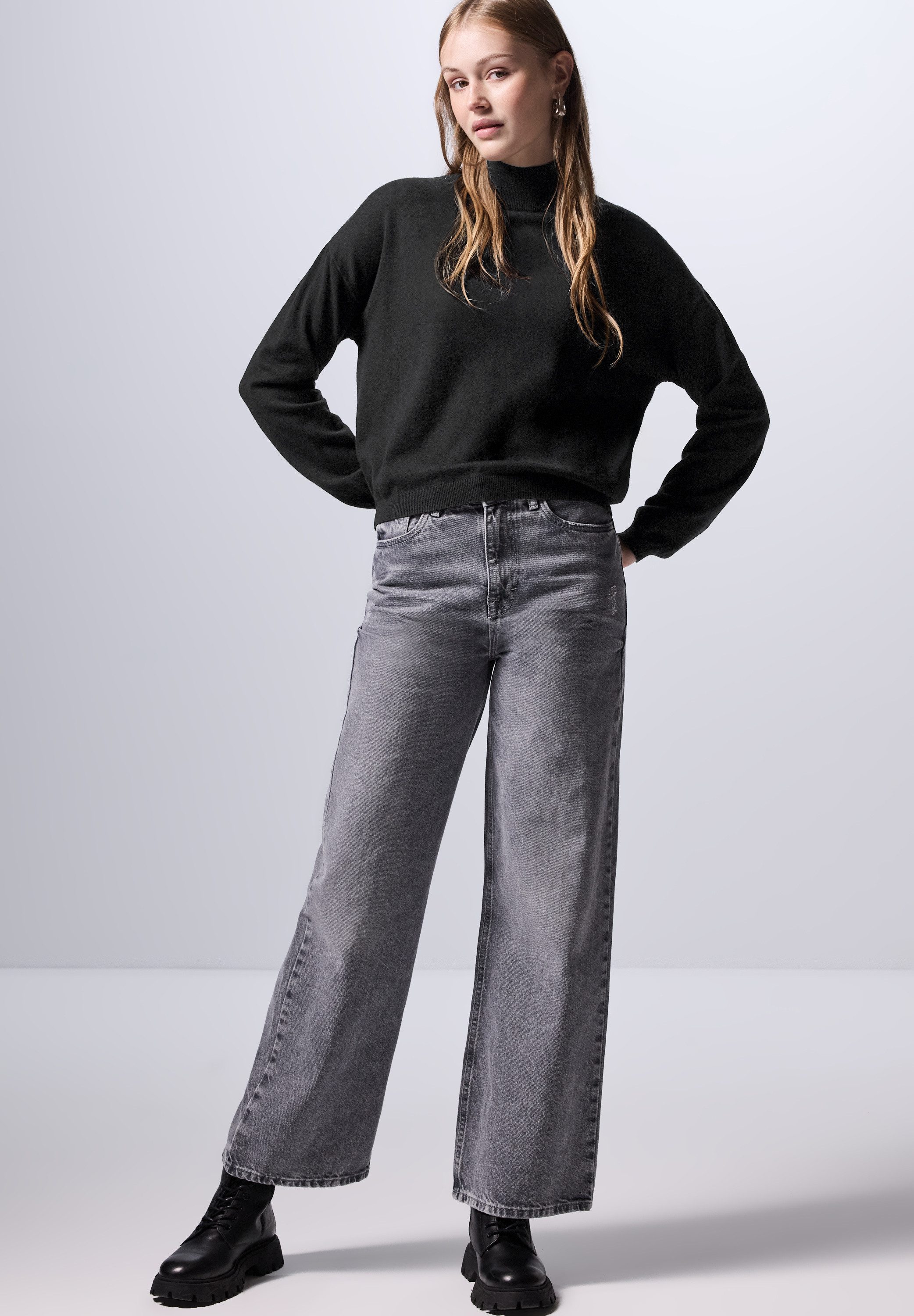STREET ONE STUDIO Strickpullover mit Elastiksaum