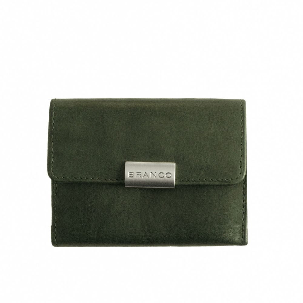 BRANCO Mini Geldbörse Kleine Damen-Geldbörse / Portemonnaie, Leder Jäger-Grün, Branco 12032