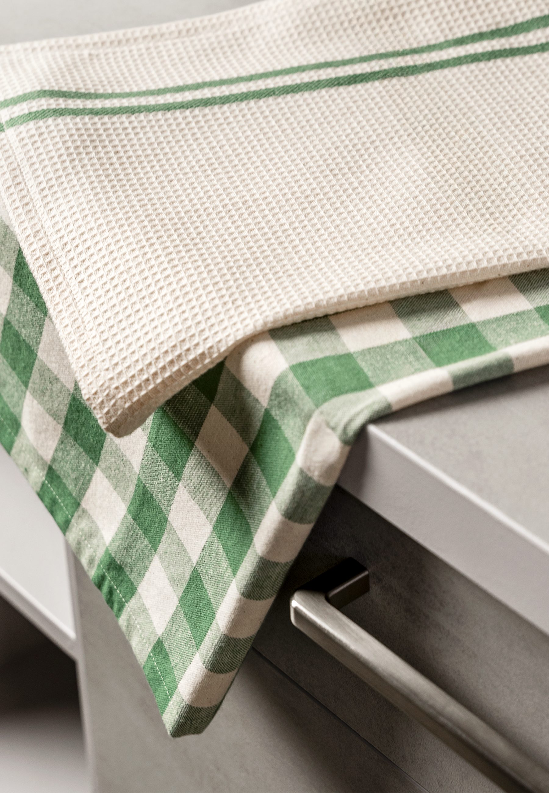 LIVING CRAFTS Geschirrtuch DELHI, 2er Pack, GOTS zertifiziert