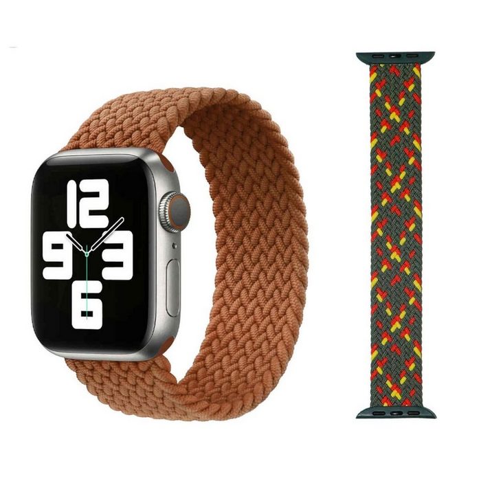 Wigento Smartwatch-Armband Für Apple Watch Series 8 7 41 / 6 SE 5 4 40 / 3 2 1 38mm Größe L / Männer Uhr Nylon Armband Ersatz Sport Arm Band Muster 26
