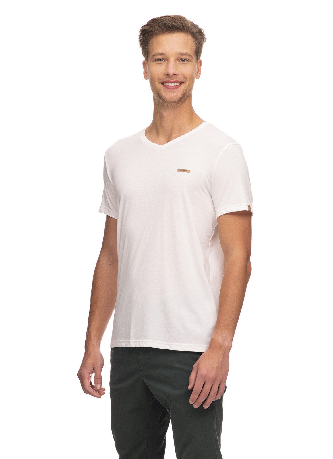 Ragwear T-Shirt Herren Venie, V-Ausschnitt White