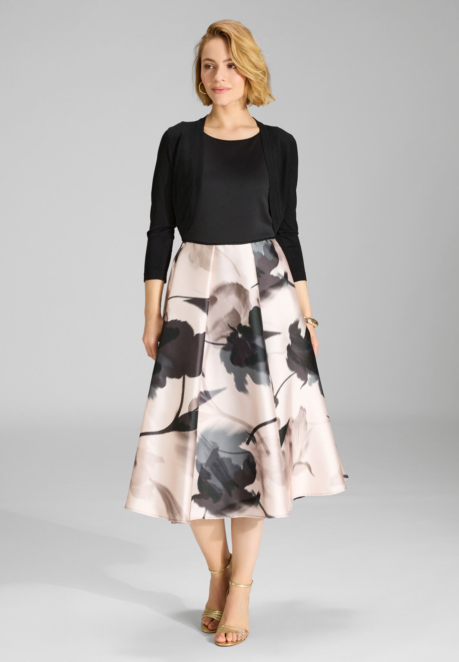 SWING Boleroblazer - Cropped Bolero mit 3/4 Arm Figurbetonter Schnitt