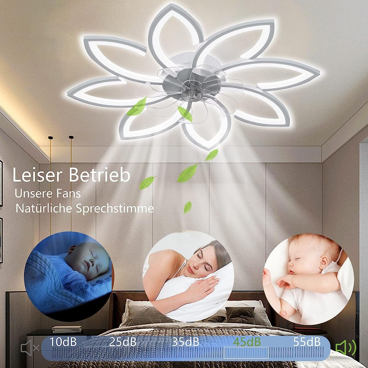 Welikera Deckenleuchten Deckenventilator Leuchte,66W Deckenleuchte mit günstig online kaufen