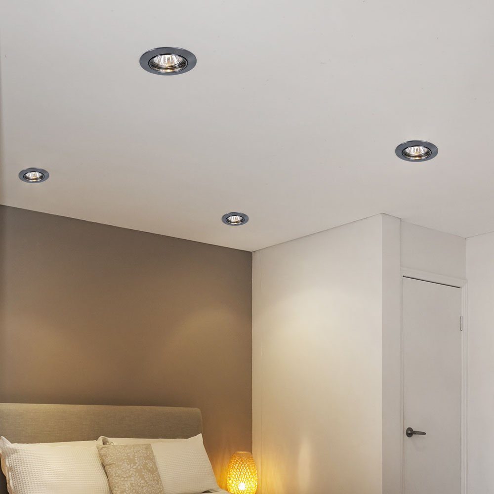 Spots ALU Einbaustrahler, Set etc-shop Leuchtmittel Beleuchtung nicht Ess Zimmer inklusive, Leuchten Strahler 8er Einbau LED