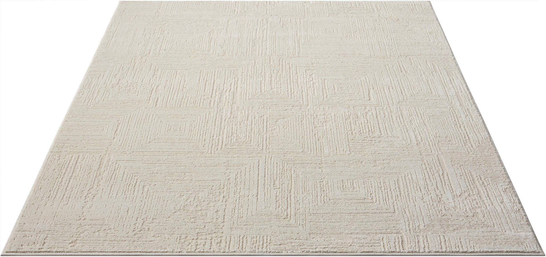OTTO home Teppich Brakel, rechteckig, Höhe: 9 mm, dezenter Glanz, Schrumpf-Garn-Effekt, im Vintage-Look, dichte Qualität