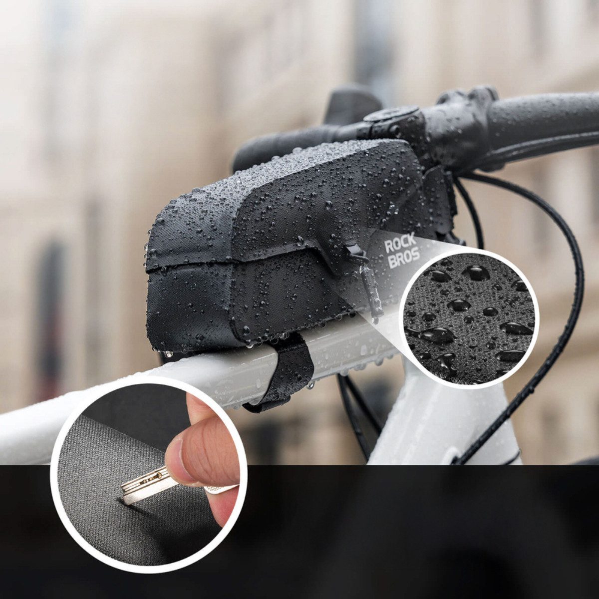 ROCKBROS Fahrradtasche, Wasserdichtes TPU, Magnetverschluss, aerodynamische Form