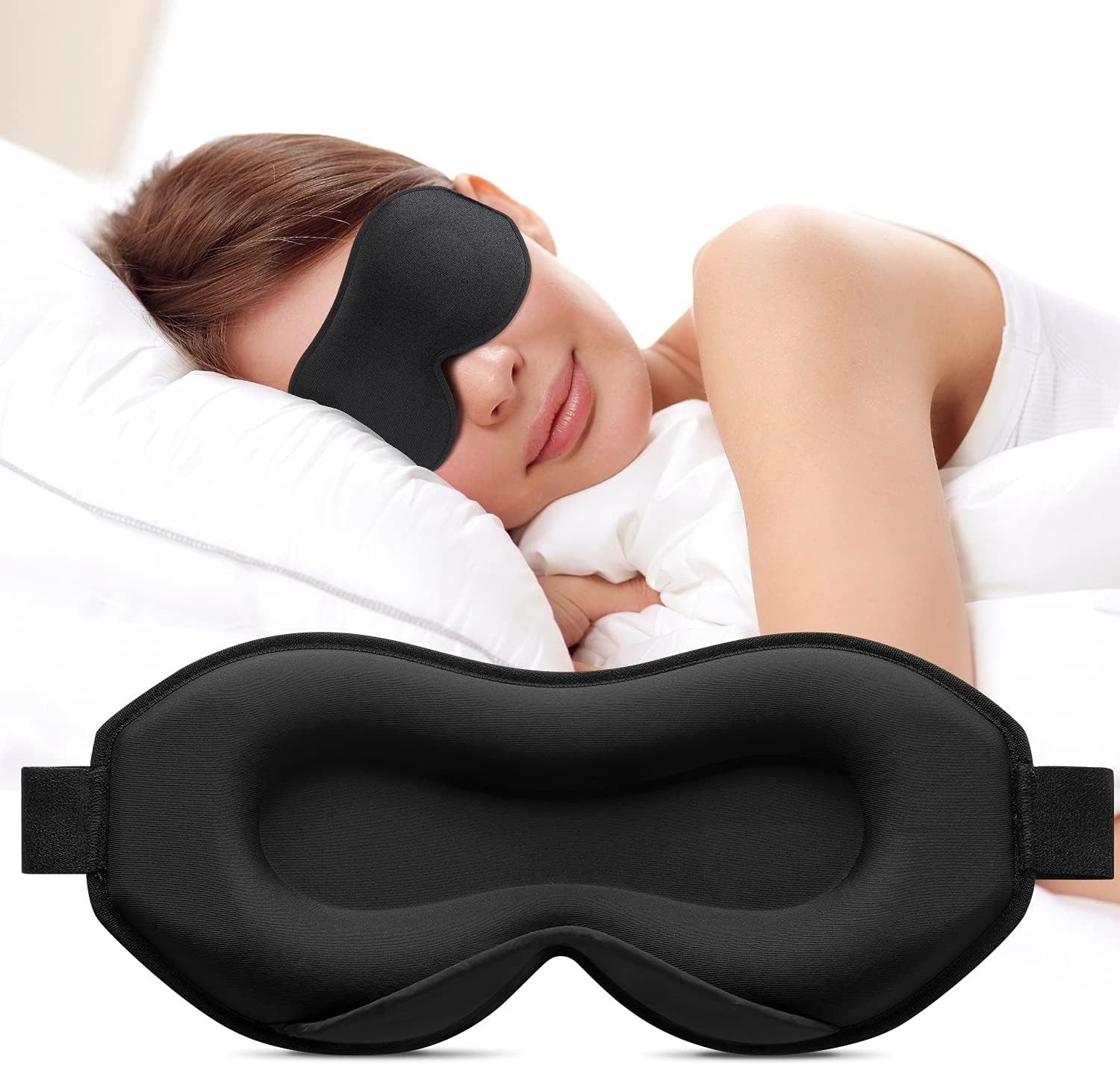 inschimmer Schlafmaske 3D Schlafmaske Augenmaske Atmungsaktiv für Reisen Nickerchen Unisex