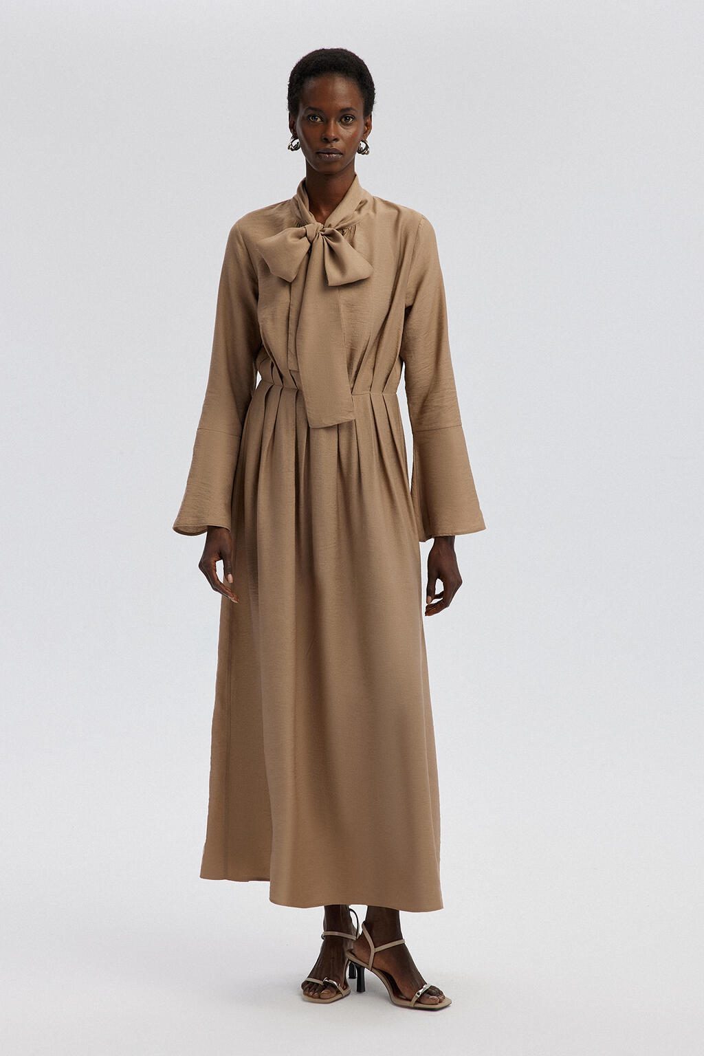 touche prive Midikleid Faltenkleid mit natürlicher Struktur