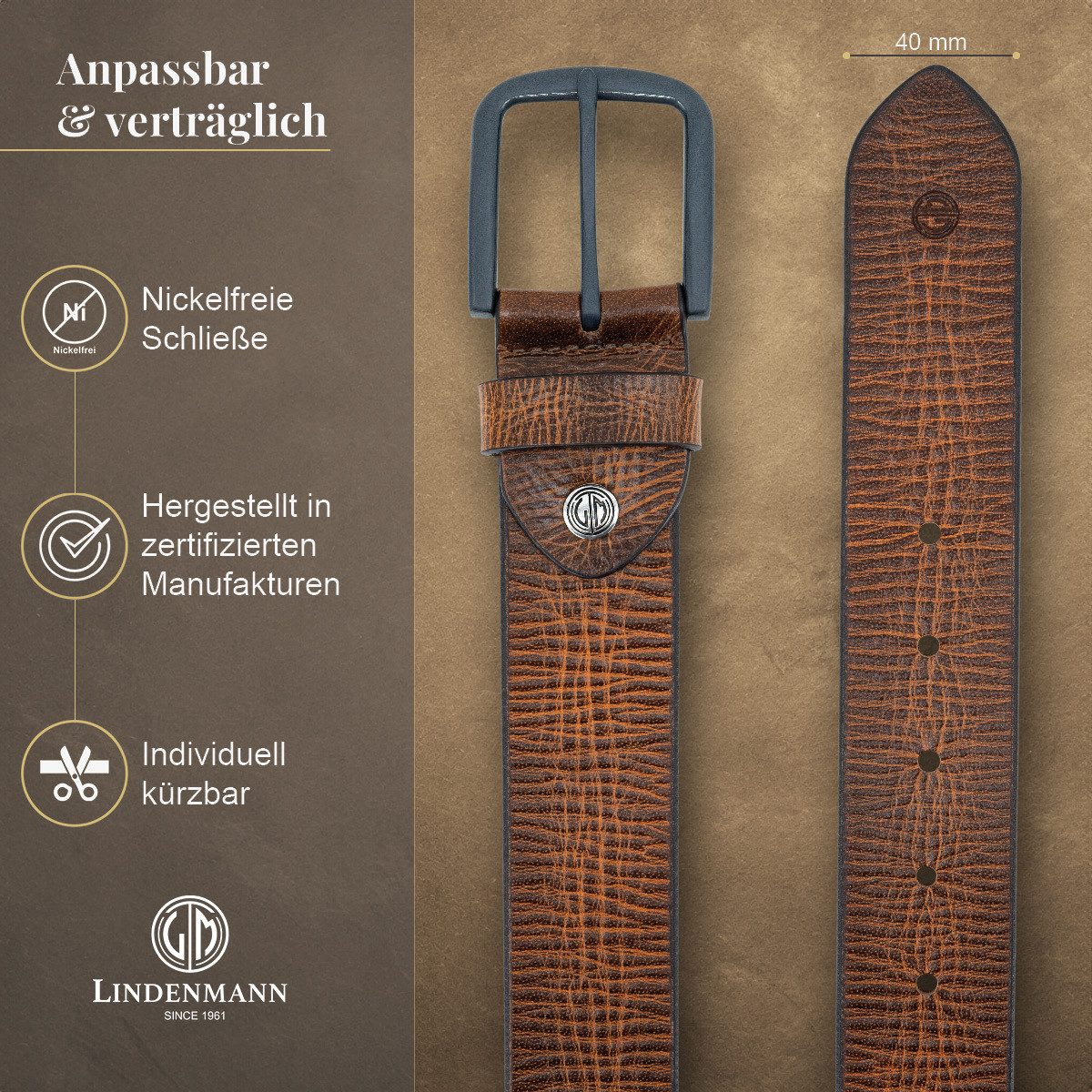 LINDENMANN Ledergürtel