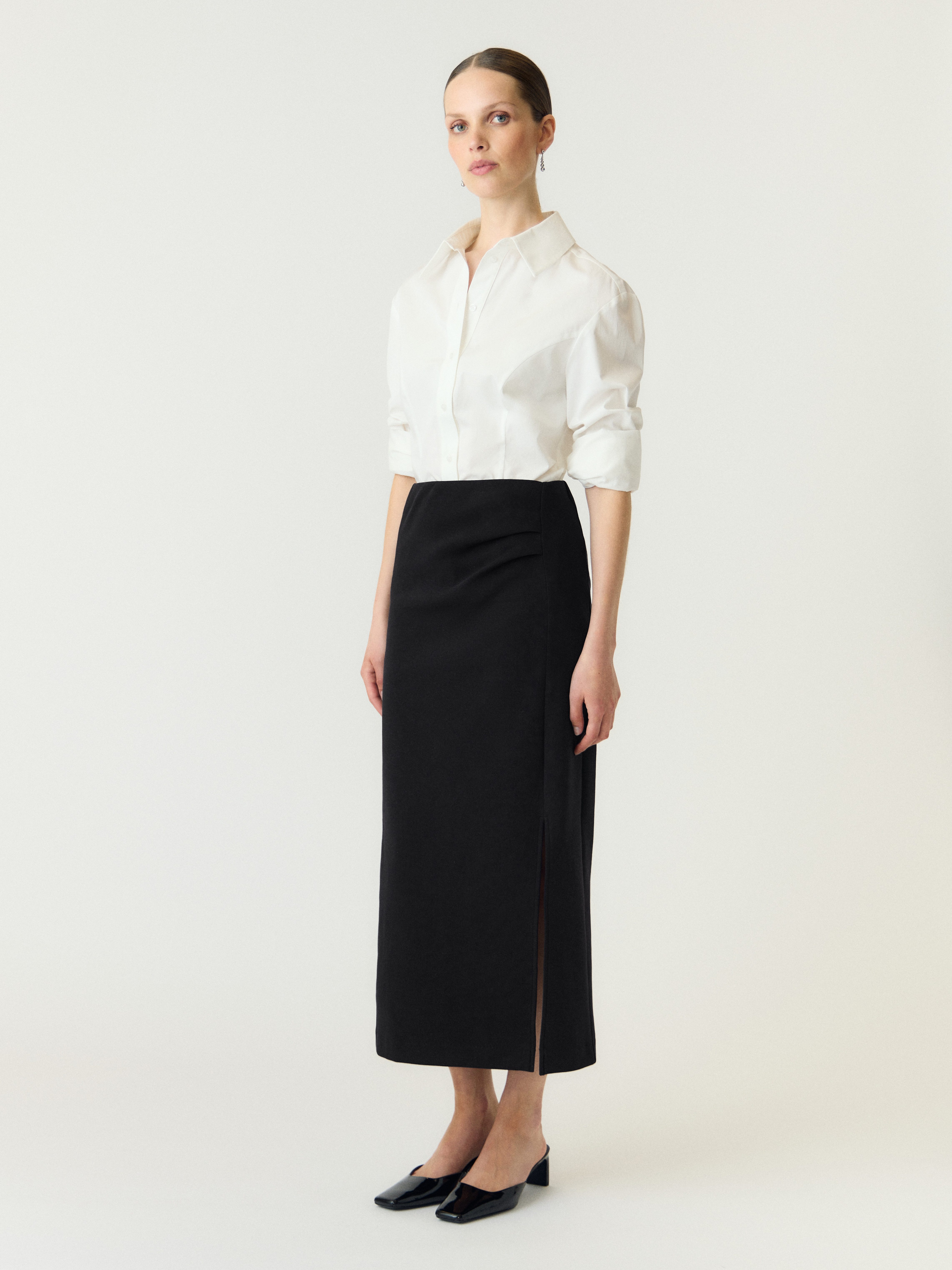 Y.A.S Maxirock YASPINA HW LONG SKIRT NOOS Baumwollmischung, high waist