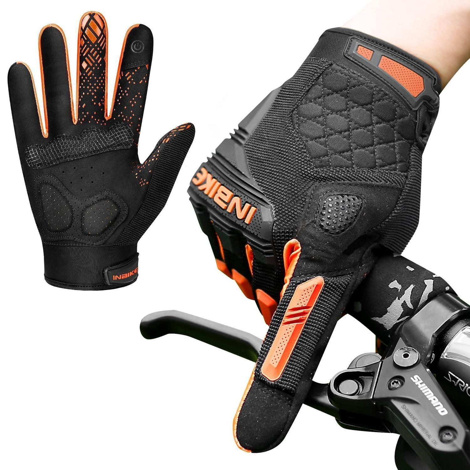 LuxusKollektion Fahrradhandschuhe MTB Handschuhe Herren Damen Orange XXL (1-St)