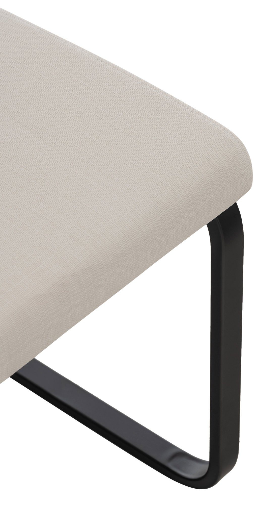 mit - Freischwinger), Bellle gepolsterter - matt Esszimmerstuhl - schwarz Konferenzstuhl Stoff (Küchenstuhl hochwertig Wohnzimmerstuhl weiß - Metall TPFLiving Sitzfläche: Gestell: Sitzfläche