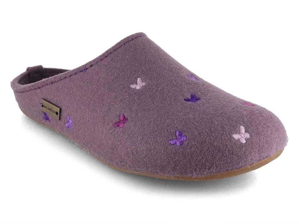 Haflinger Everest Farfalline Damen Hausschuh aufgesticktes Schmetterling-Muster