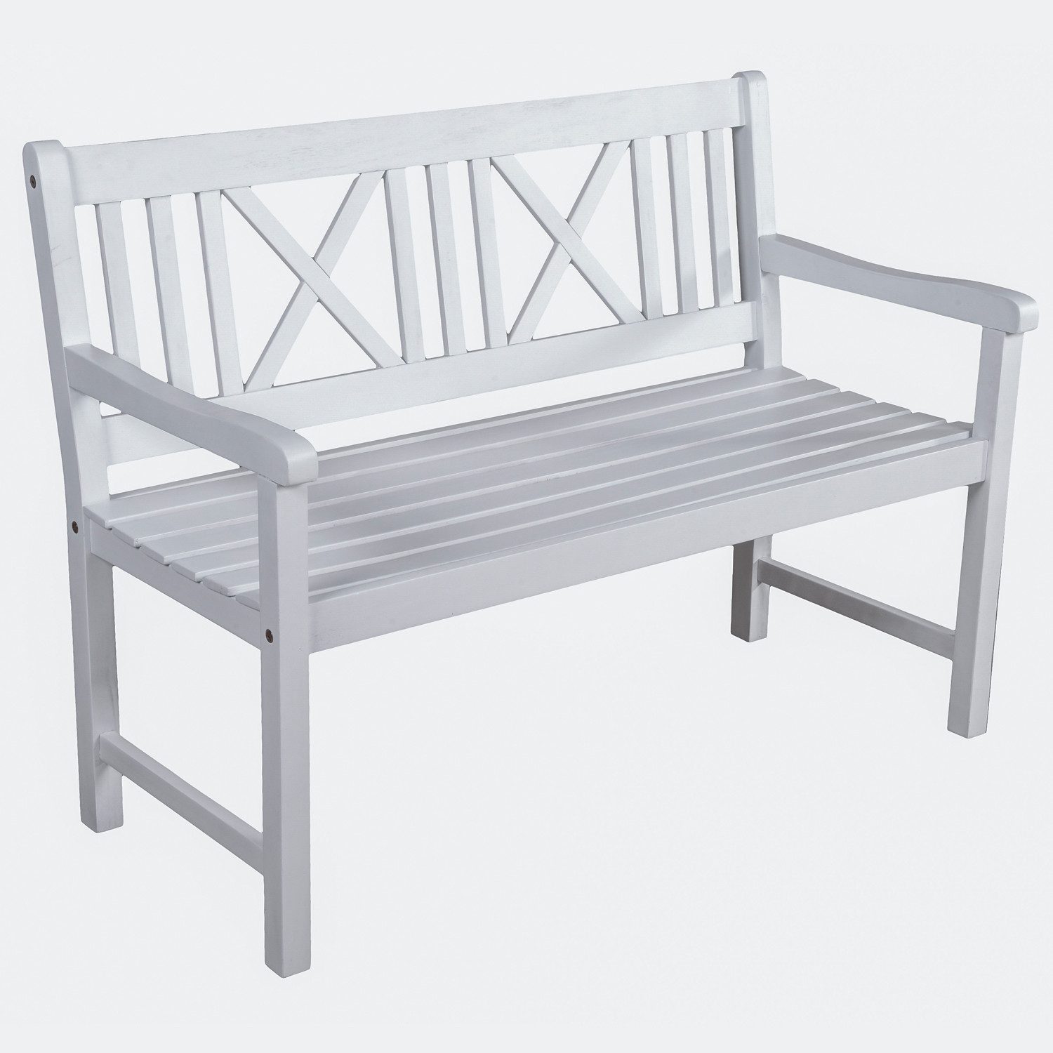 Home4Living Gartenbank Holzbank 2-Sitzer white washed günstig online kaufen