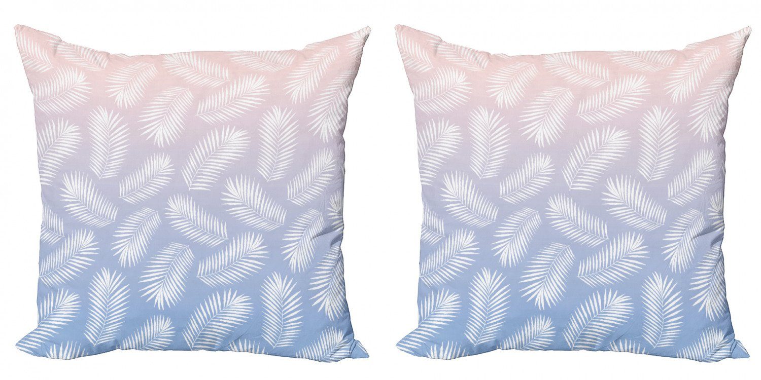 Kissenbezüge Modern Accent Doppelseitiger Digitaldruck, Abakuhaus (2 Stück), Ombre Sommer Tropic Fan Palm Leaves