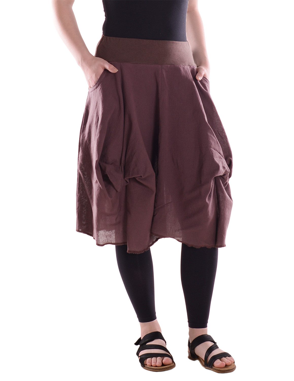 Vishes Sommerrock Damen knielanger Rock Baumwolle günstig online kaufen