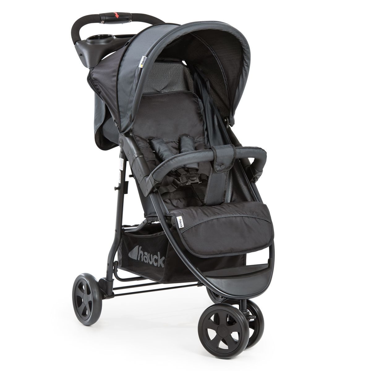 Hauck Kinder-Buggy Citi Neo II - Caviar Stone, Dreirad Sportwagen einhändig faltbar nur 7,5 kg mit Liegeposition