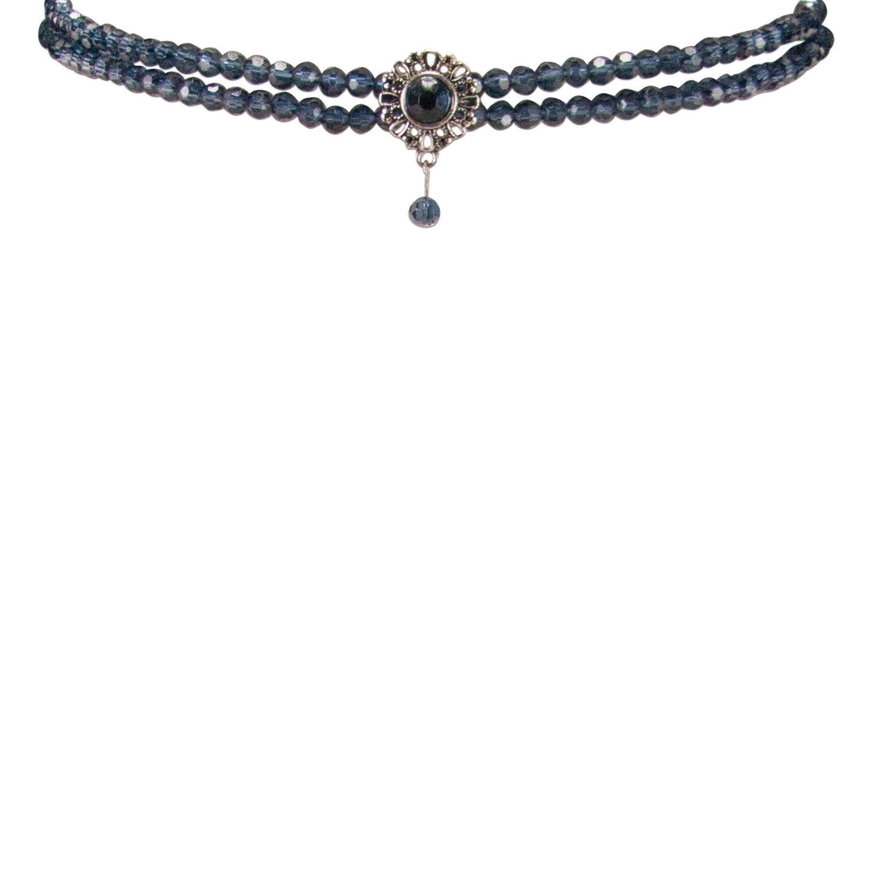 Alpenflüstern Collier Trachten Glamour-Kropfkette Helena (blau), - Perlen Halskette, Trachtenkette, eleganter Damen-Trachtenschmuck, Di – Bild 3 von 5