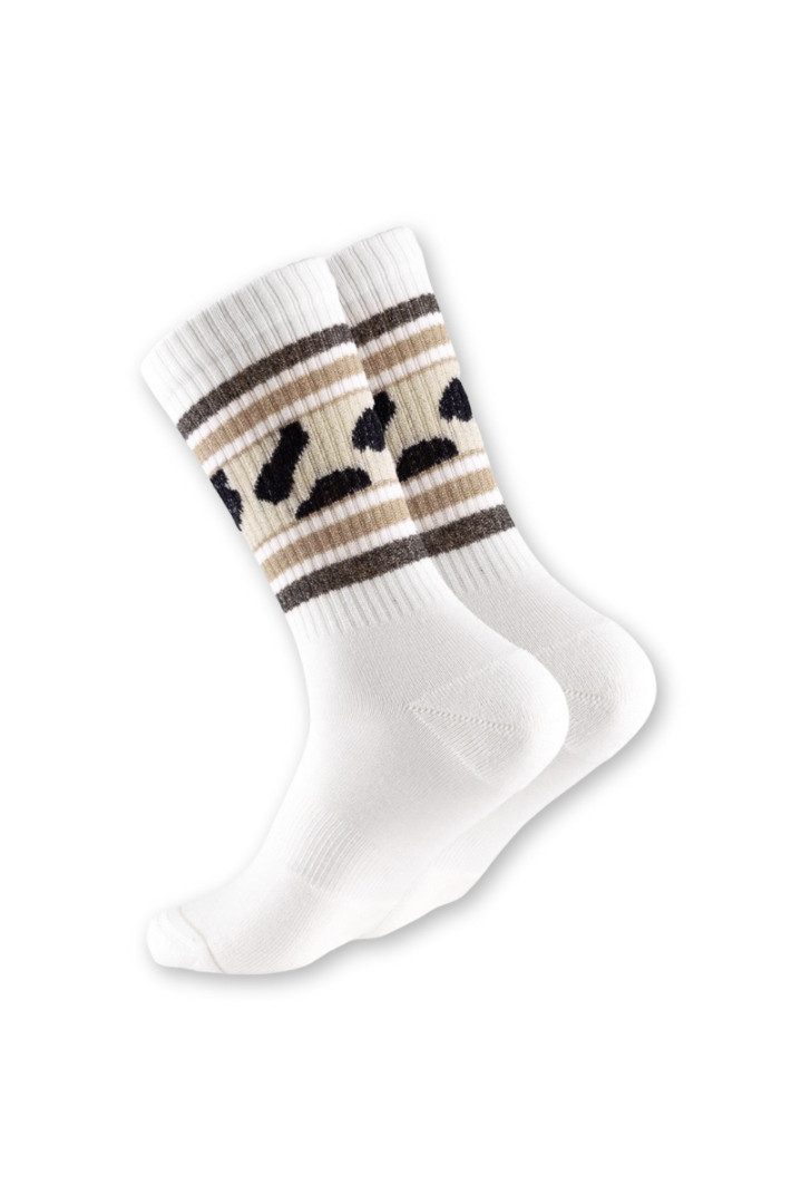 ooley GmbH Socken Socken - SPORTY GLITTER COW - beigegold