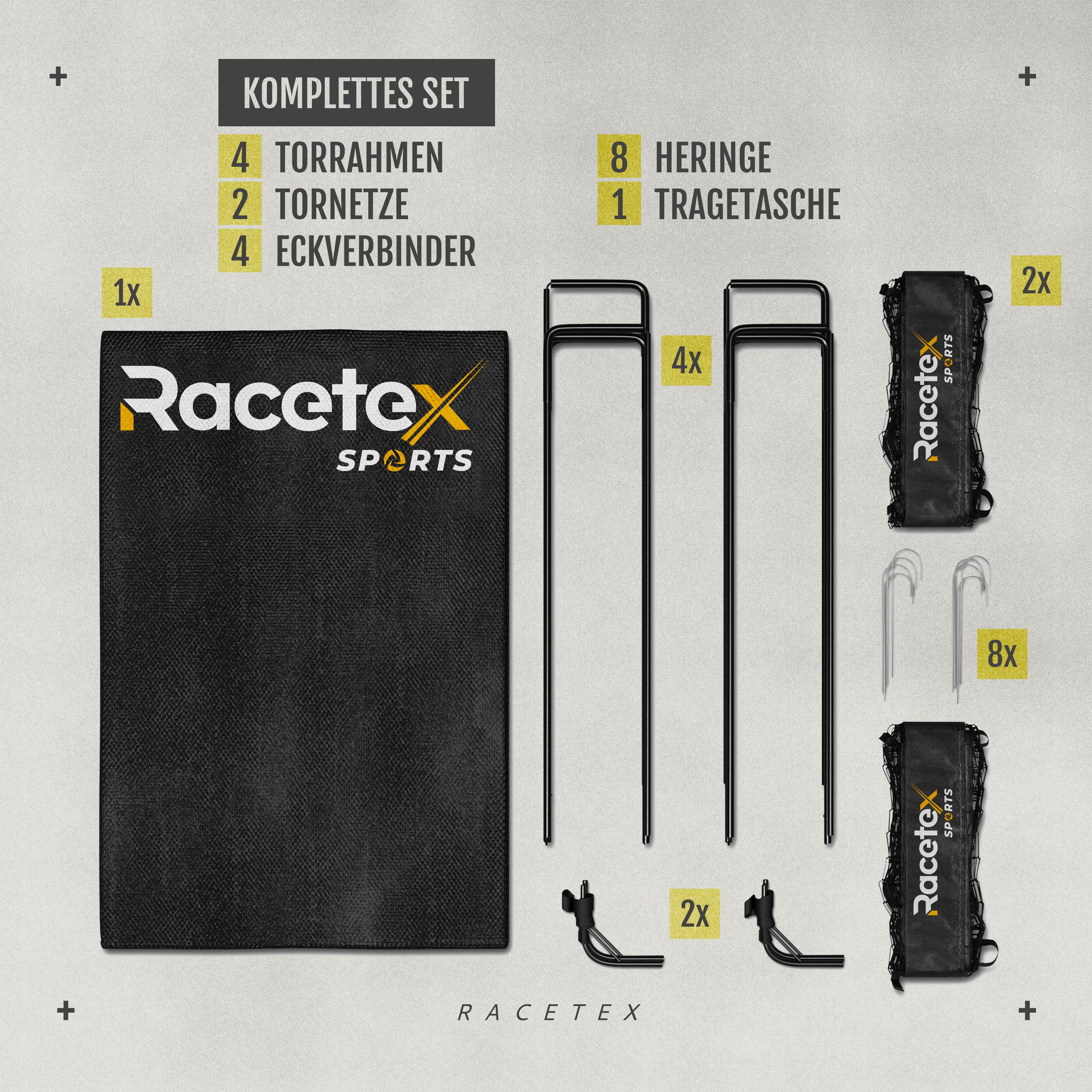 Racetex Fußballtor Racetex 2er Fußballtor Kinder Set - inkl. Tasche - FRÜHLINGSAKTION, ⚽ UNSERE EMPFEHLUNG ⚽
