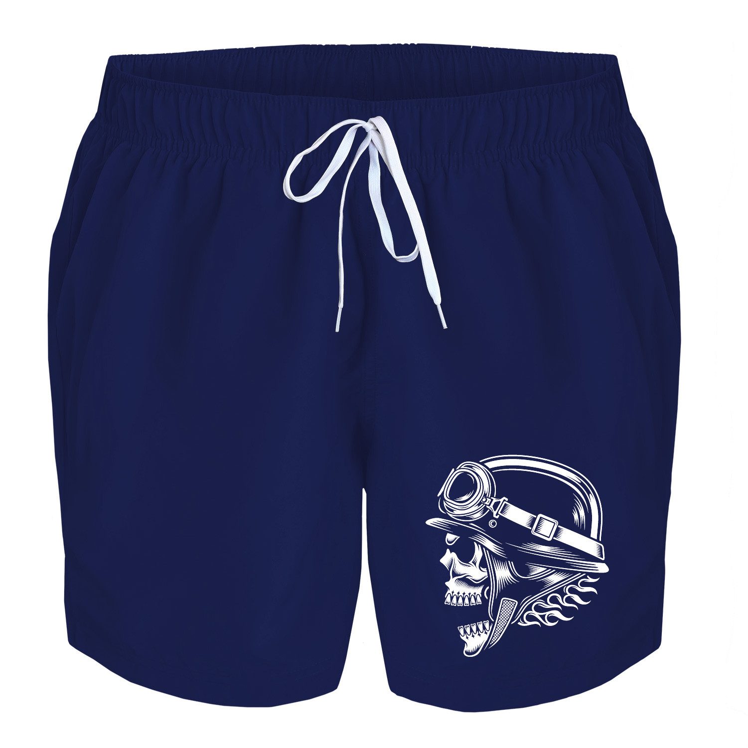 deinshirt Badehose Schwimmshorts Totenkopf Stahlhelm Integrierter günstig online kaufen