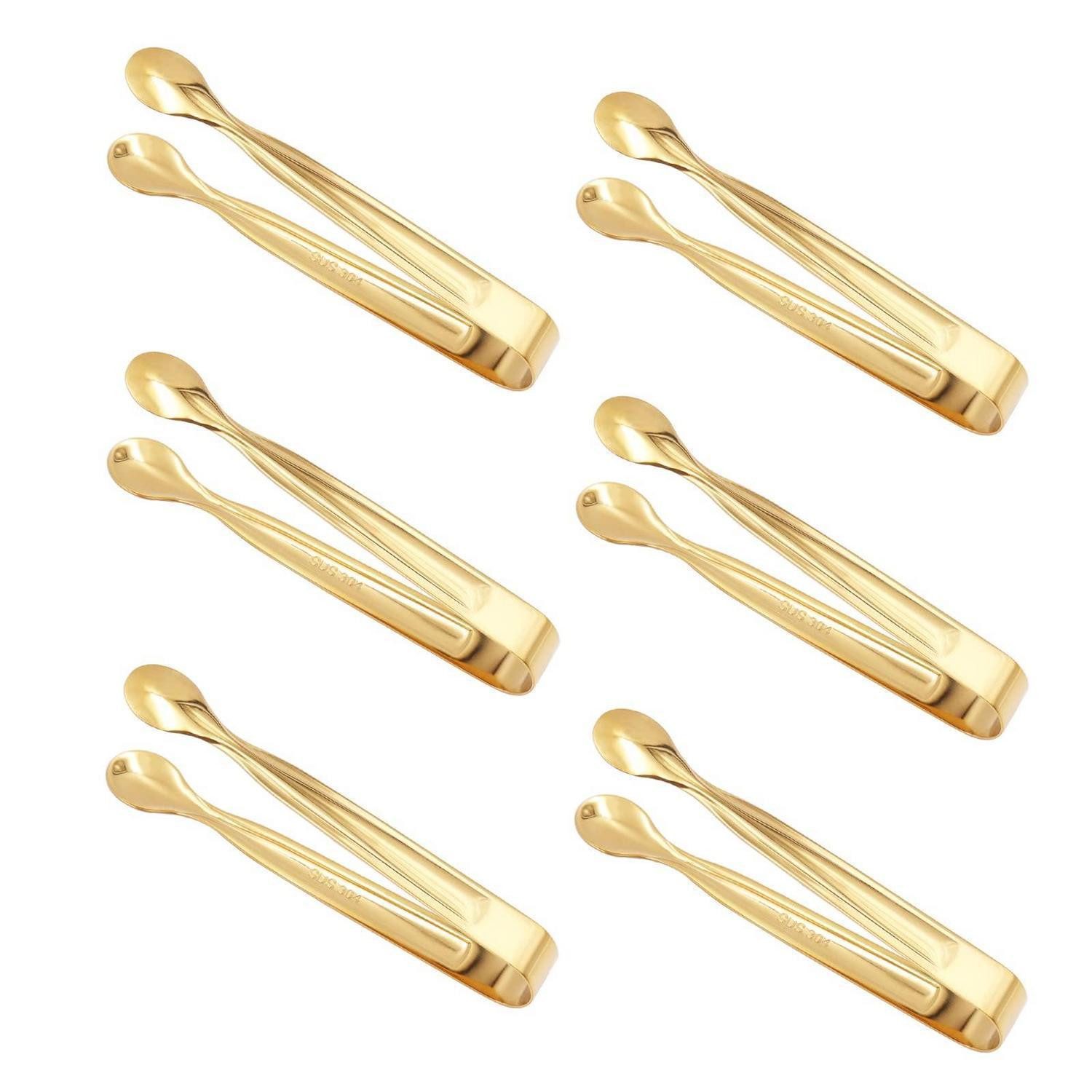 LuxusKollektion Zuckerzange Zuckerzange 8 Stk. Edelstahl Gold 11cm